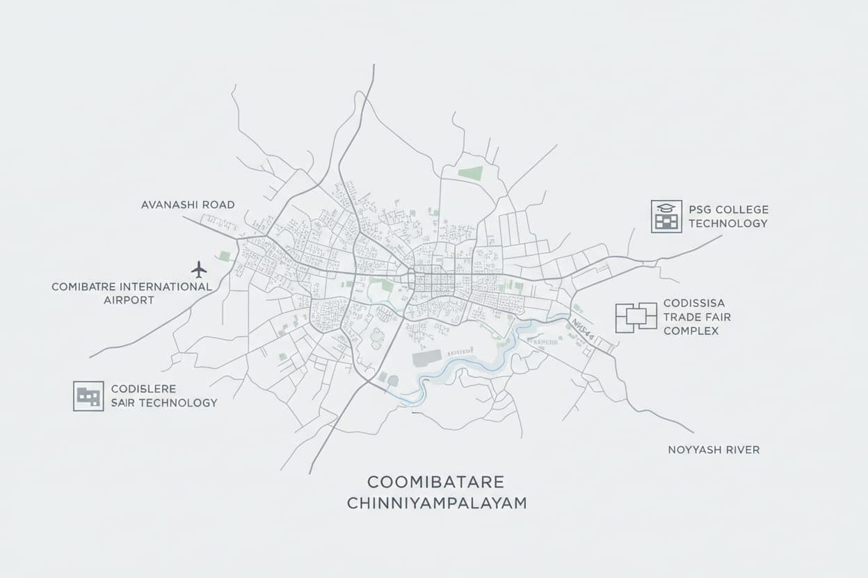 Map showing the Stadium 365 location in Chinniyampalayam